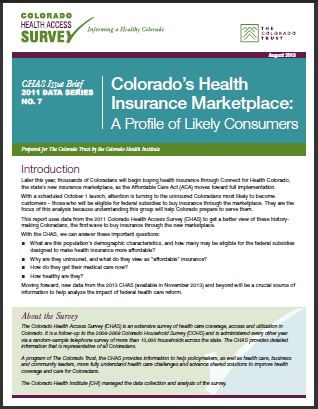 Colorado's Health Insurance Marketplace: A Profile of Likely Consumers