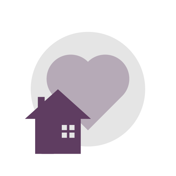 an icon of a house and a heart for the CHAS housing and health brief