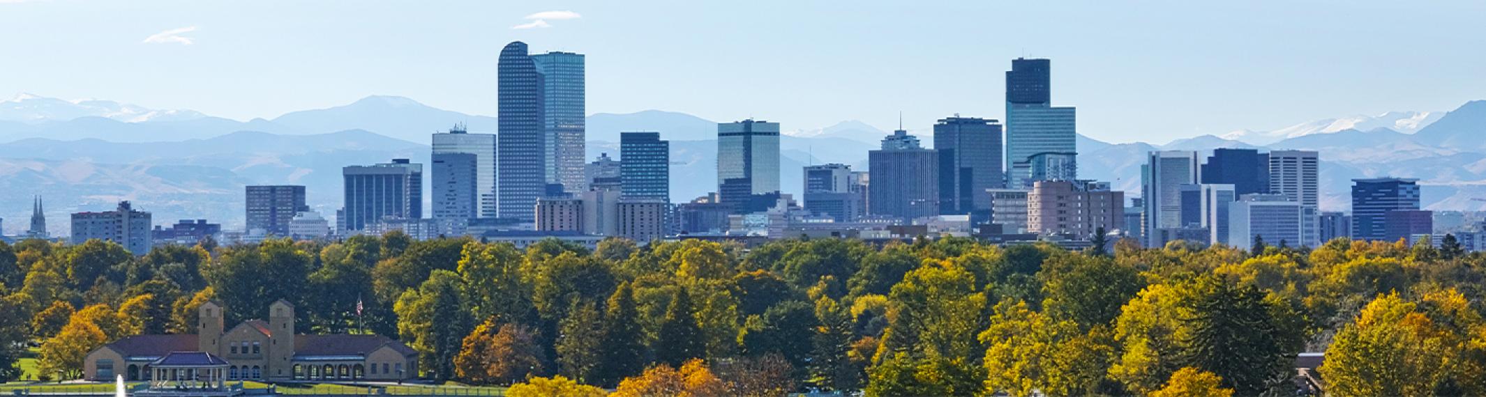 The Denver skyline on a clear day