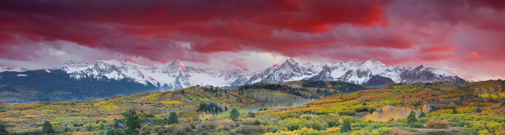 Sunset over the San Juan mountain range