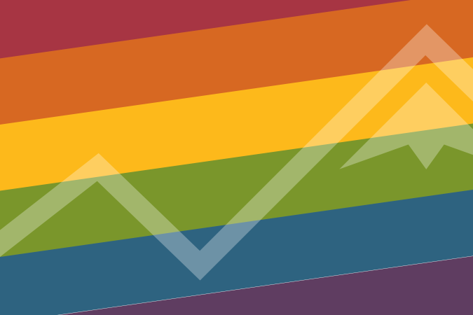 CHI logo with a rainbow background