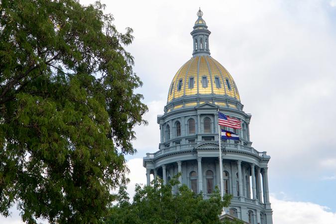 The gold dome of the Colorado capitol