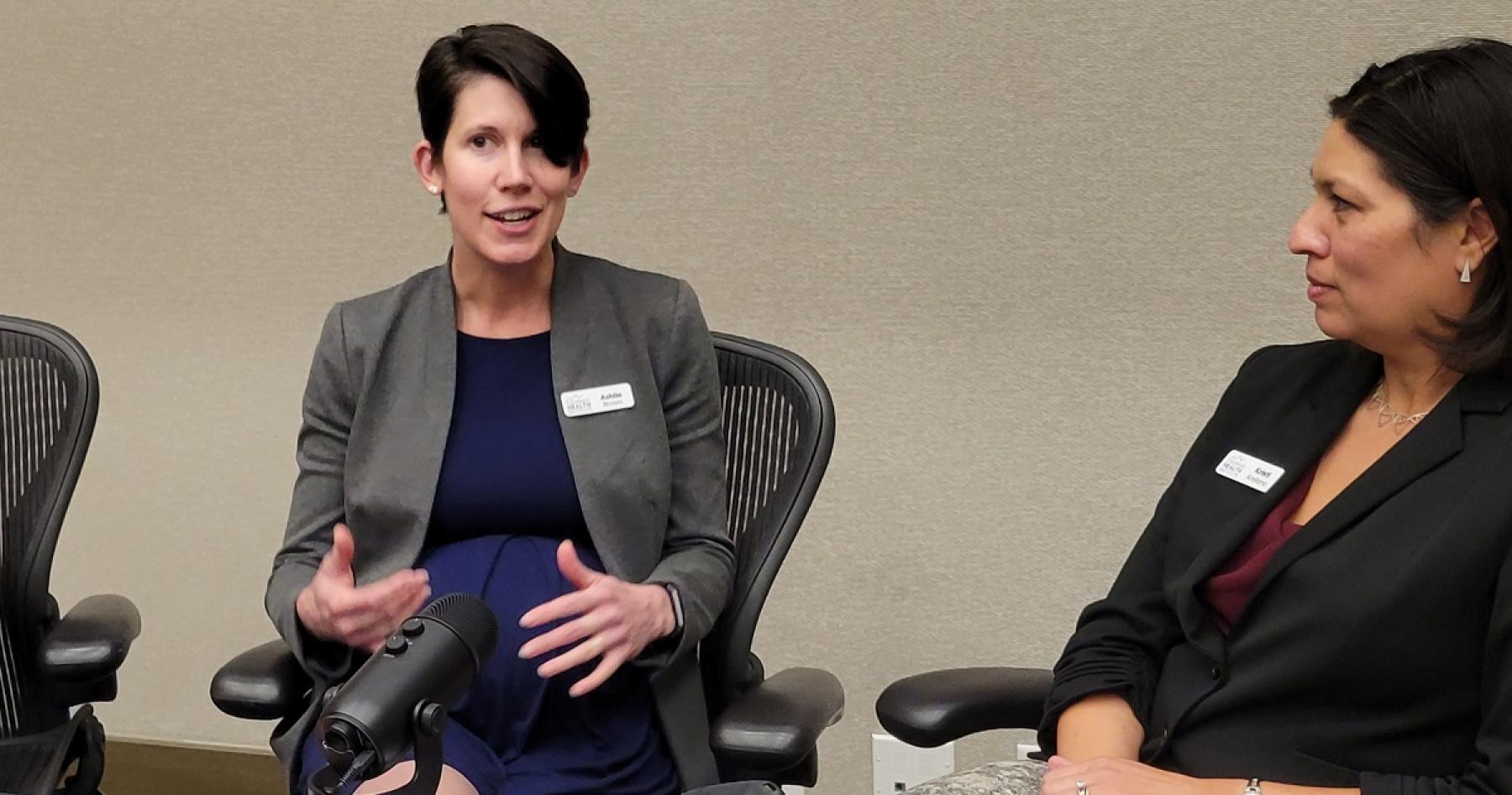 Ashlie answers questions from online participants during the 2022 Hot Issues in Health conference.
