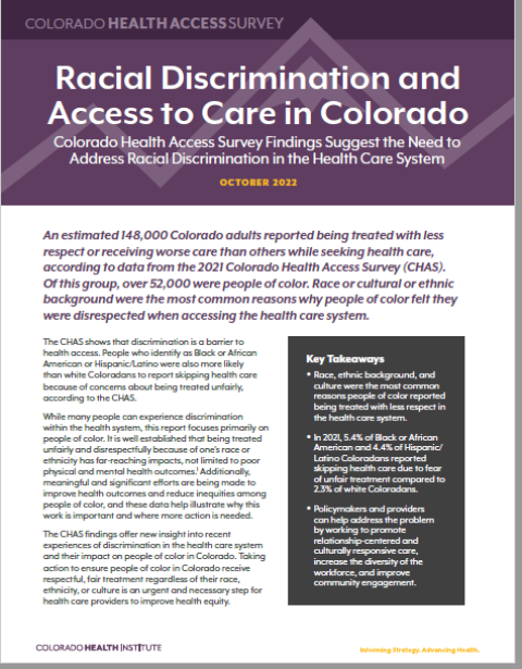 Racial Discrimination and Access to Care in Colorado cover