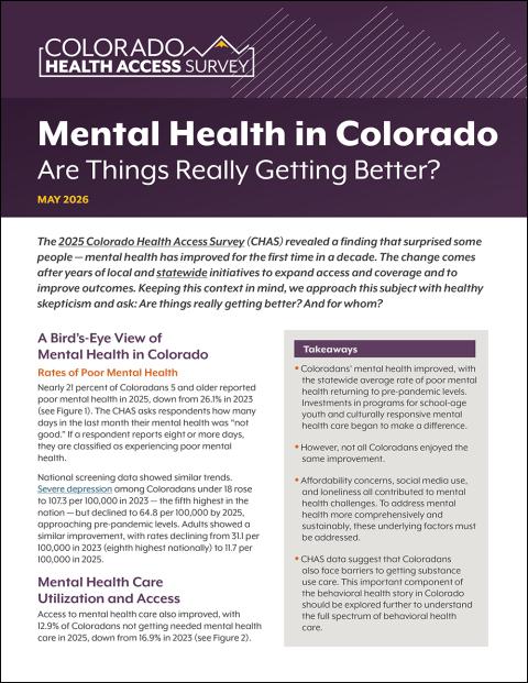 2025 CHAS Mental Health Brief