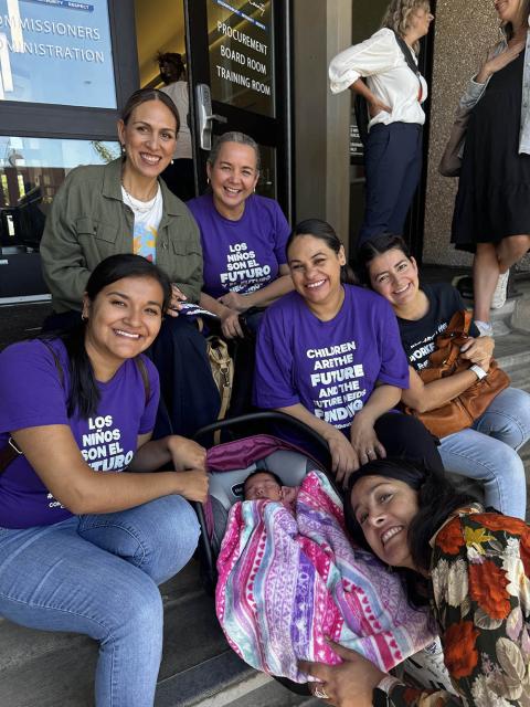 Members of The Good Food Collective gather outside the La Plata County Administrative Building after speaking with county commissioners in support of Initiative 1A. The voter-approved measure directs lodging tax revenue toward child care and affordable housing for working families.